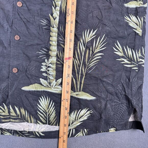 Tommy Bahama Button Up Shirt Men’s XXL Black Palm Beach Hawaiian Silk S/S Camp - Picture 6 of 7